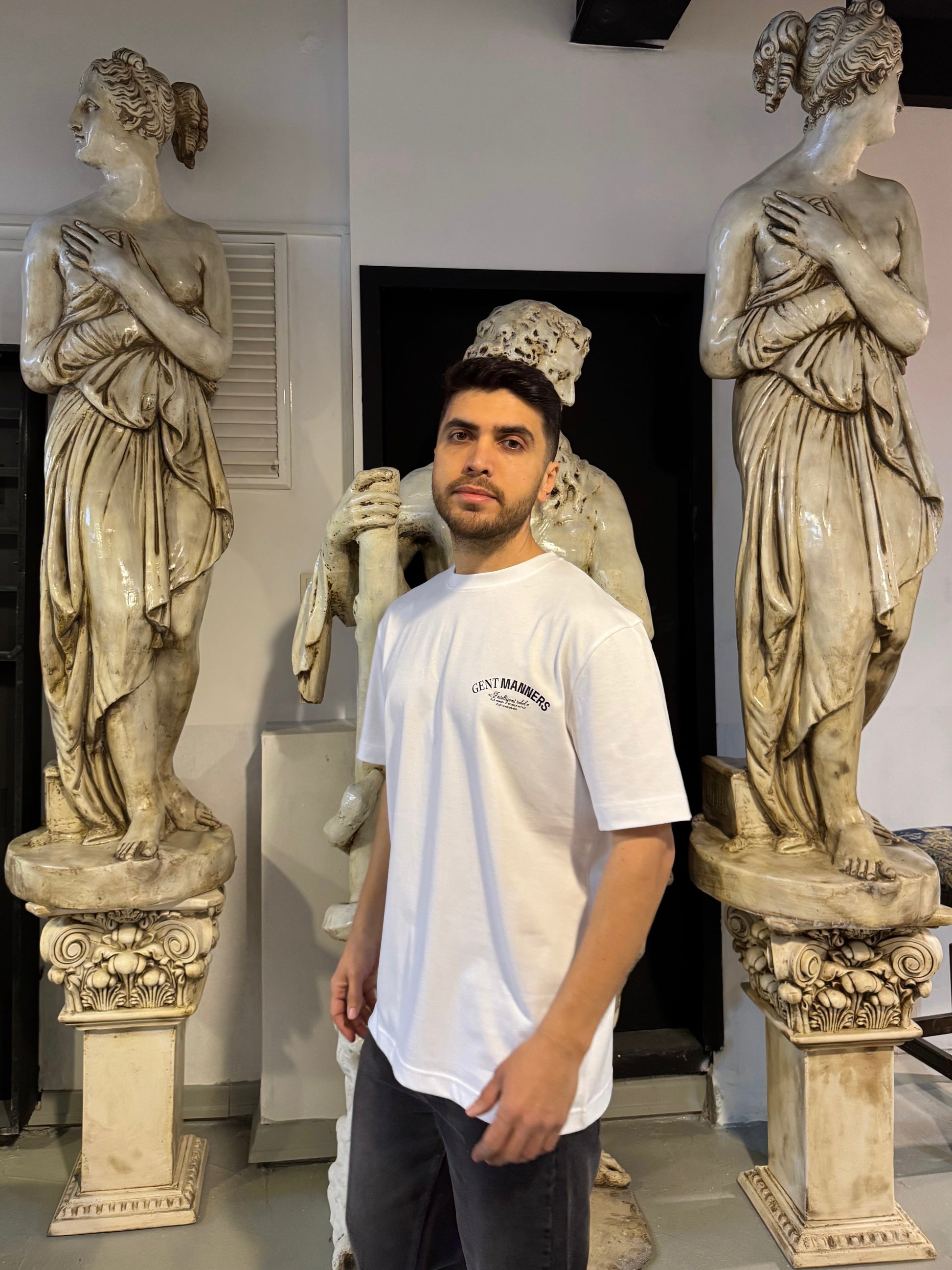 GENT MANNERS BEYAZ T-SHIRT