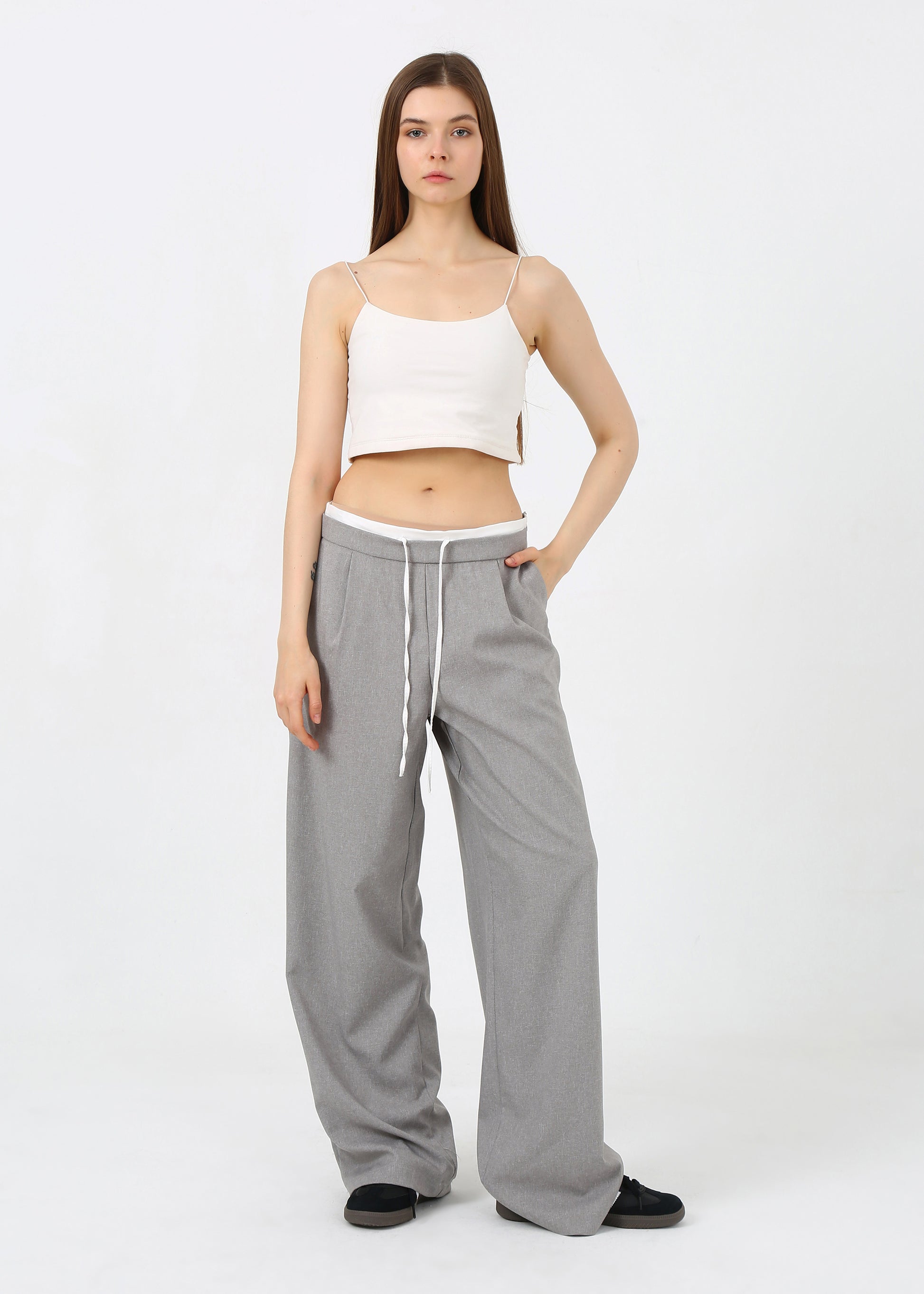 Boxer Detay Gri Pantolon