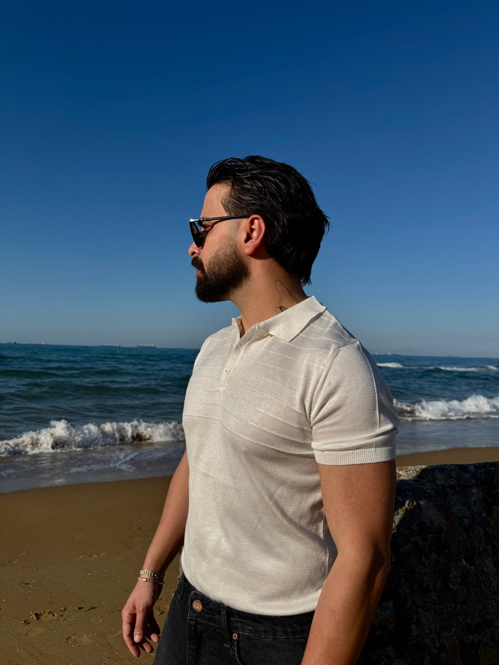 BEYAZ POLO YAKA T-SHIRT