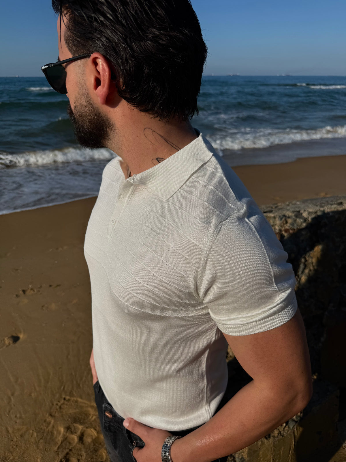 BEYAZ POLO YAKA T-SHIRT