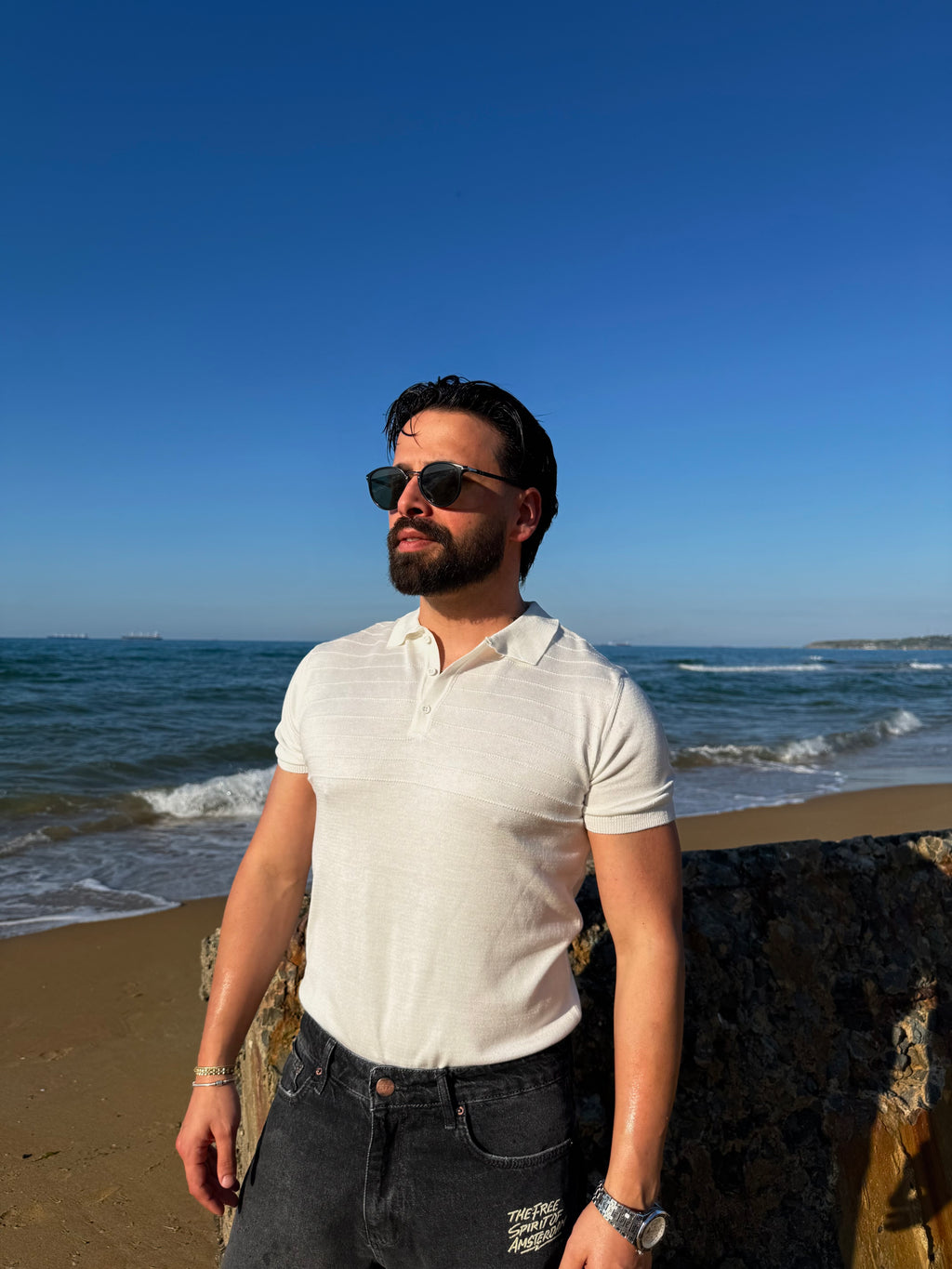BEYAZ POLO YAKA T-SHIRT