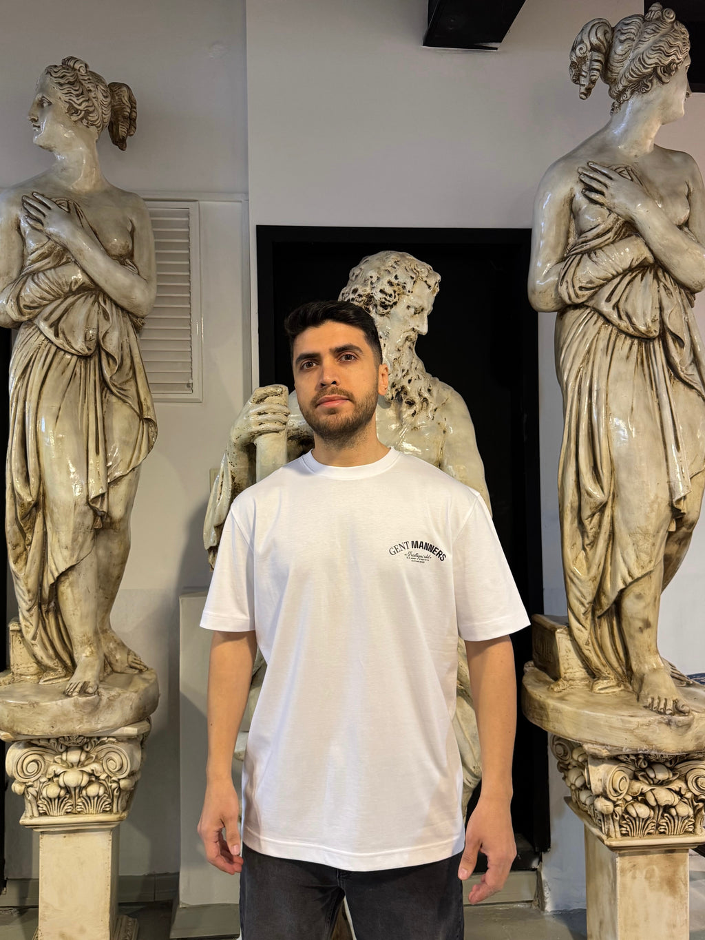 GENT MANNERS BEYAZ T-SHIRT