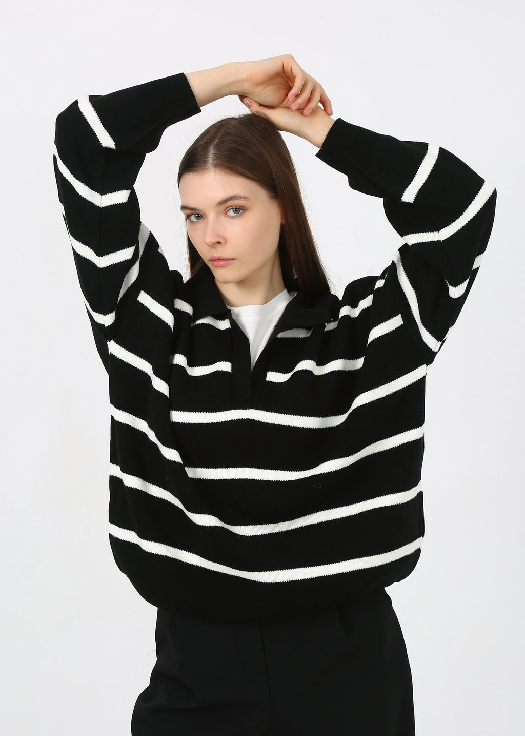 Çizgili Triko Kazak